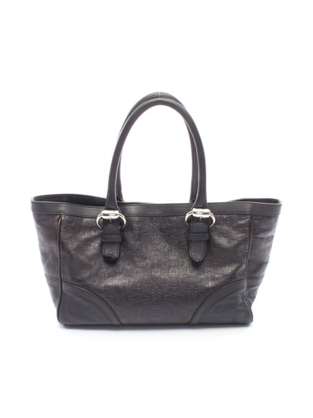 Gucci Tote Bag Horsebit Dark Brown Leather